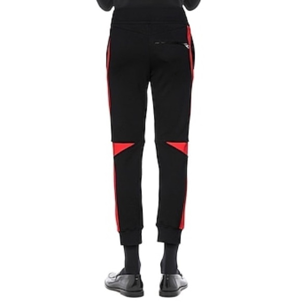 ALEXANDER MCQUEEN Black and Red Slim Cotton Joggers Size XS
